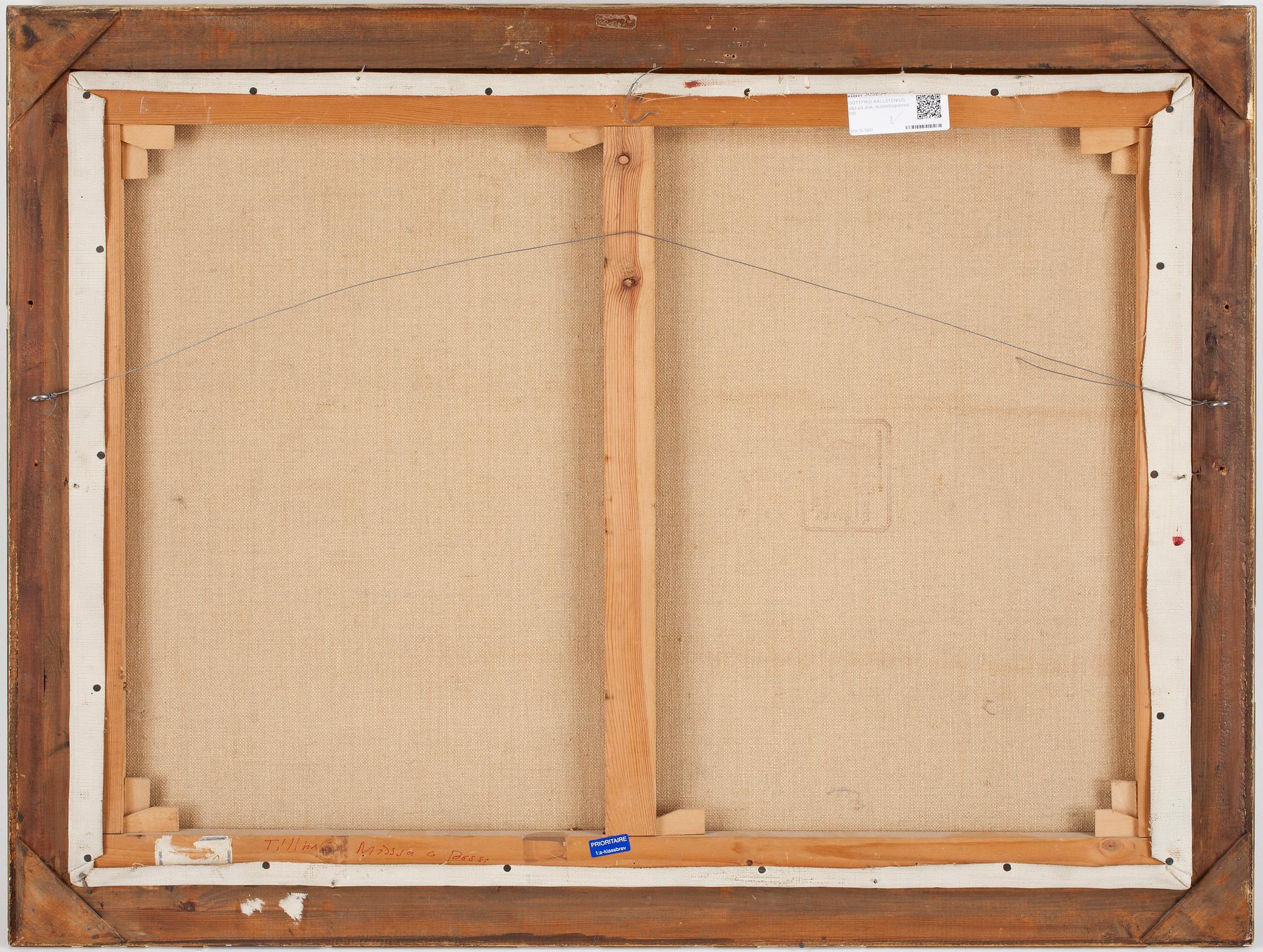 GOTTFRID KALLSTENIUS, olja på duk, dubbelsignerad.