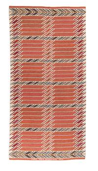 Ingrid Dessau, probably, a carpet, flat weave, not signed, ca 348 x 173 cm. Sweden 1955.