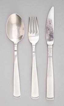 BESTICK, 36 delar, silver, "Rosenholm", GAB, Stockholm 1960/70-tal. Vikt med stålblad ca 1717 gram.