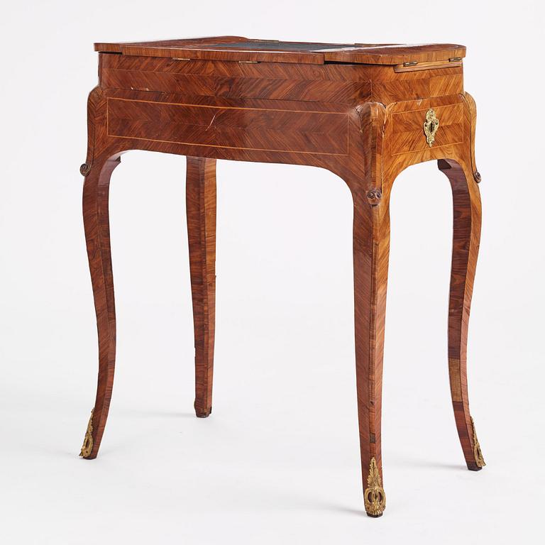 A Rococo rosewood parquetry poudreuse by C. Linning (master in Stockholm 1744-79).