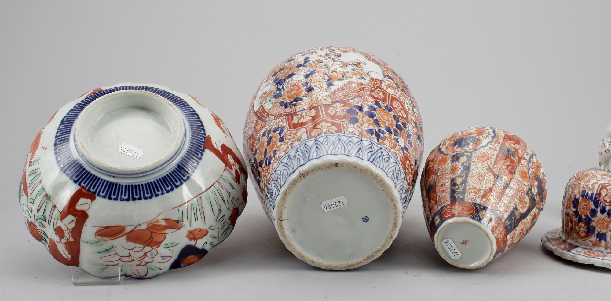 PARTI IMARI, 3 delar, porslin, Japan, 1900-tal.
