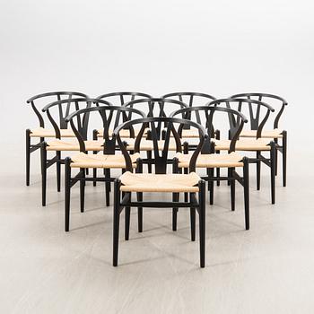Hans J. Wegner, chairs, 10 pcs, CH-24 "The Y Chair" Carl Hansen & Son Denmark 21st century.