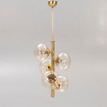 A 1960s Danish Mejlstrøm brass ceiling pendant.