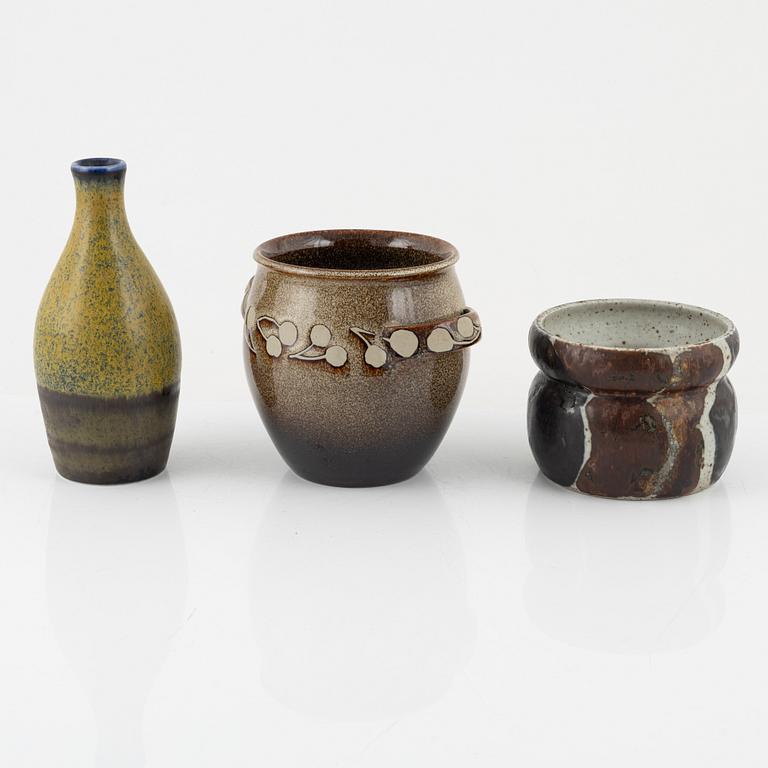 Gösta Millberg, a group of three vases and three pots, Rörstrand.