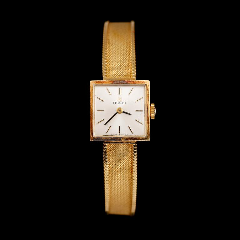 ARMBANDSUR, 18 k guld, Tissot. Total vikt med urverk ca 27 g.