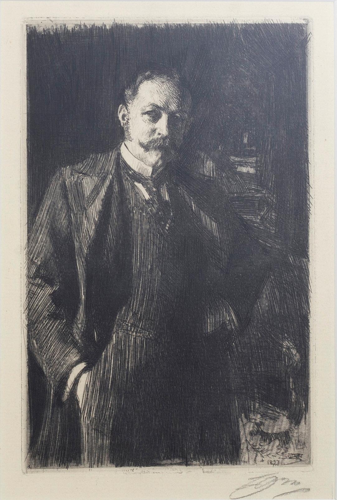 Anders Zorn, etsning, 1897, signerad.