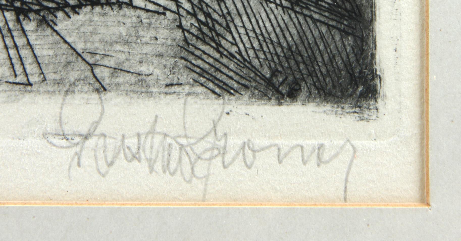 PARTI GRAFIK, 4 delar, F Lindström, 2 st, Artur Bengtsson samt Gustav Kronér, sign.