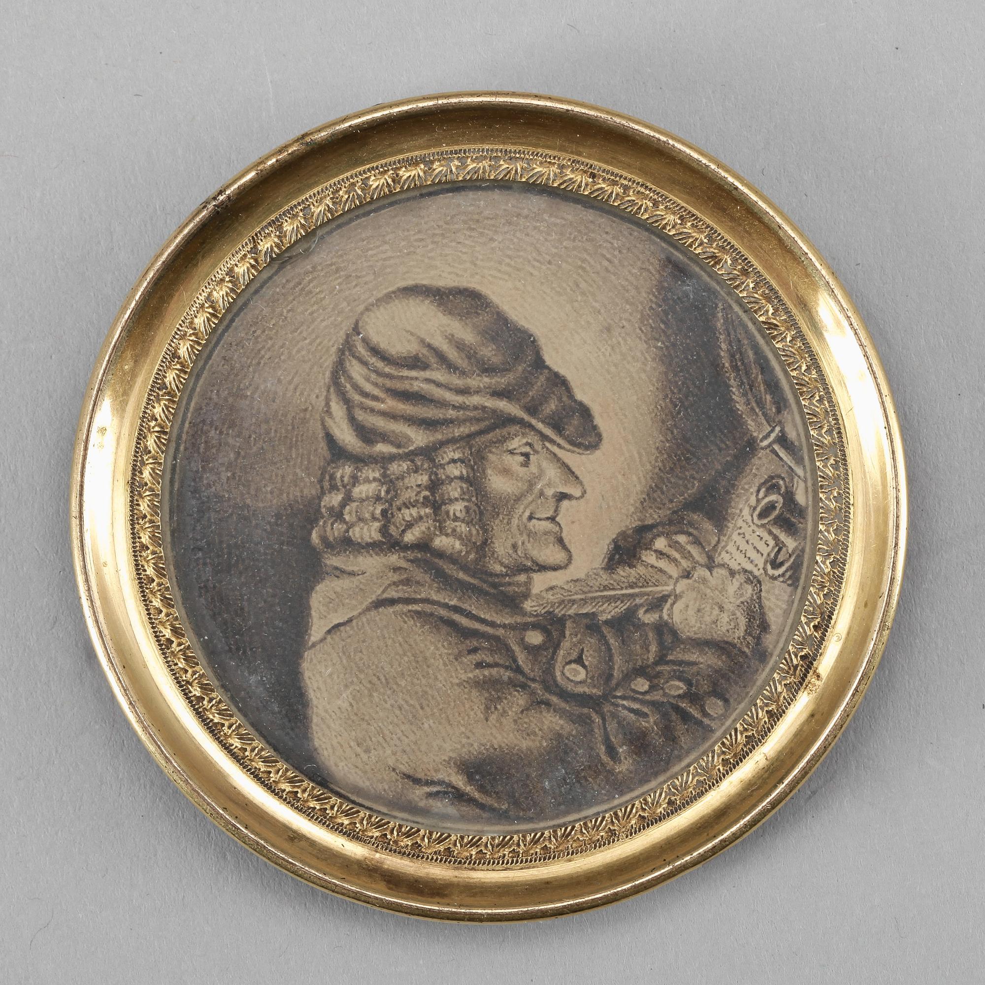 OKÄND KONSTNÄR, miniatyr på papper, troligen tidigt 1800-tal.