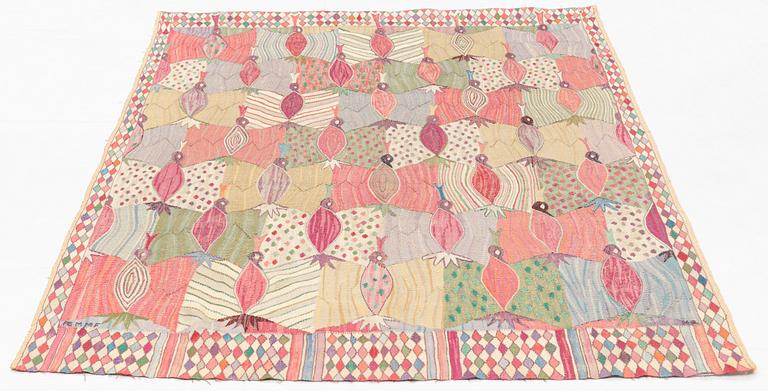 Marianne Richter, draperi, "Brokiga fåglar", gobelängvariant, ca 191 x 133 cm, signerad AB MMF MR.