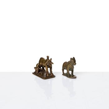 A group of eight brass miniatures, India, 19th/20th Century.