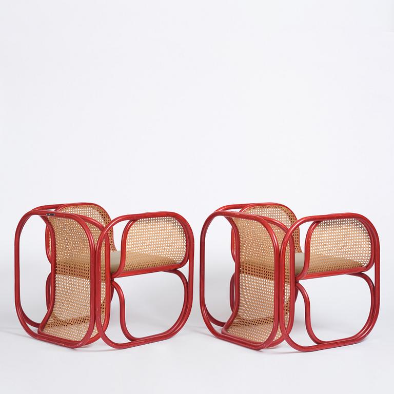 Jan Bocan, a pair of easy chairs, Thonet, provenance the Czechoslovakian embassy in Stockholm 1972.