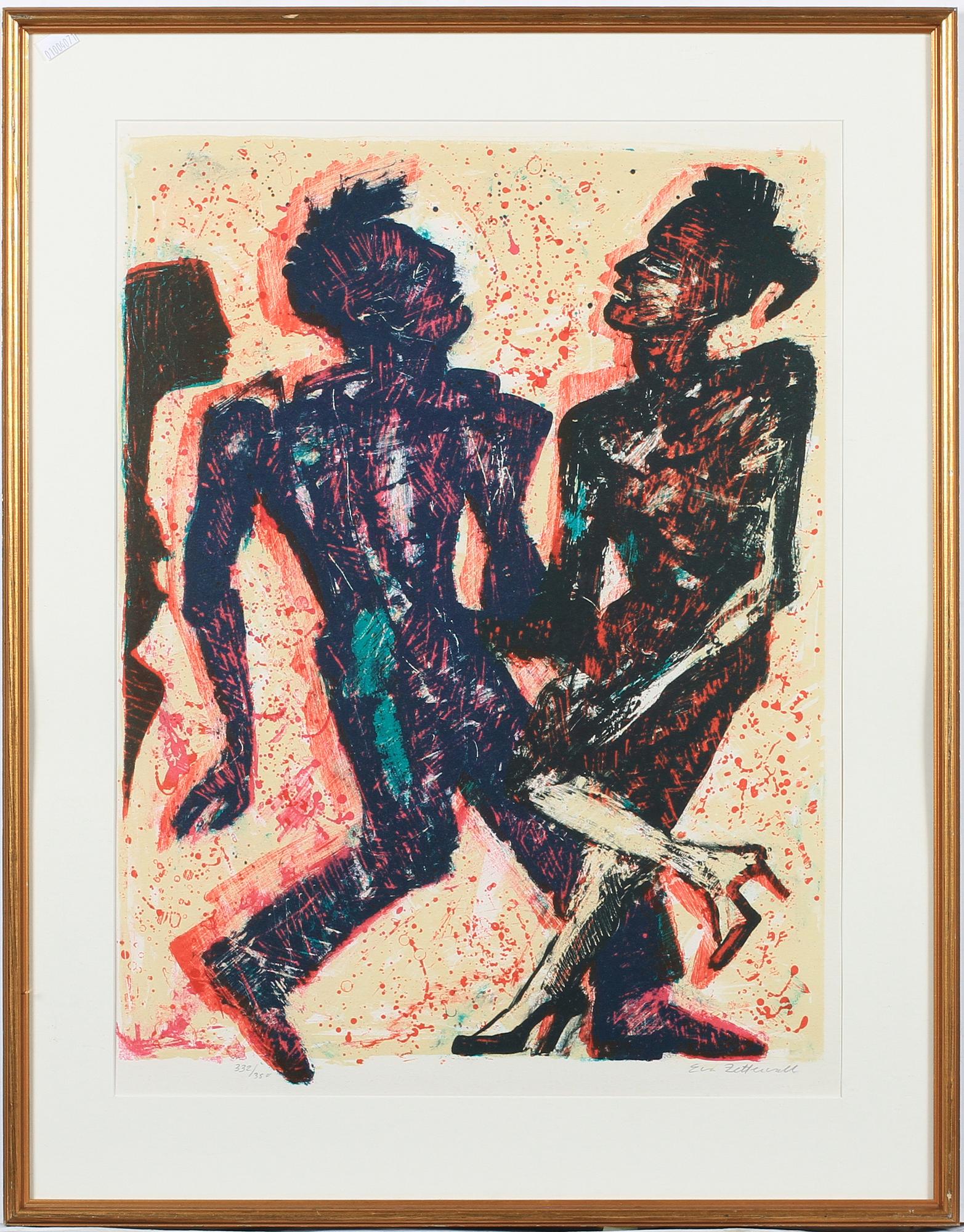 EVA ZETTERWALL, färglitografi, sign o numr 332/350.