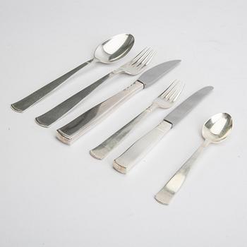 A Swedish 20th century set of 70 pcs of silver cutlery mark of Jacob Ängman/GAB Eskilstuna 1959/1960.Total weight 2518 g.