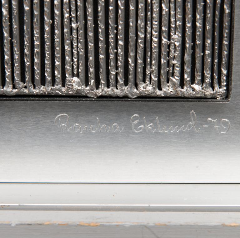 RAUHA EKLUND, relief, metal, signed and dated -79.