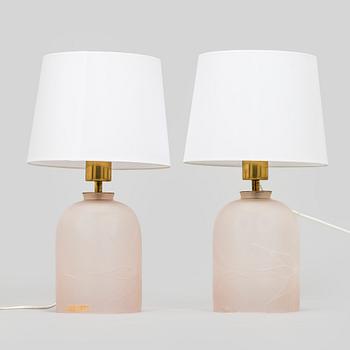 A pair of table lamps, Murano, retailer Stockmann, 1980s.