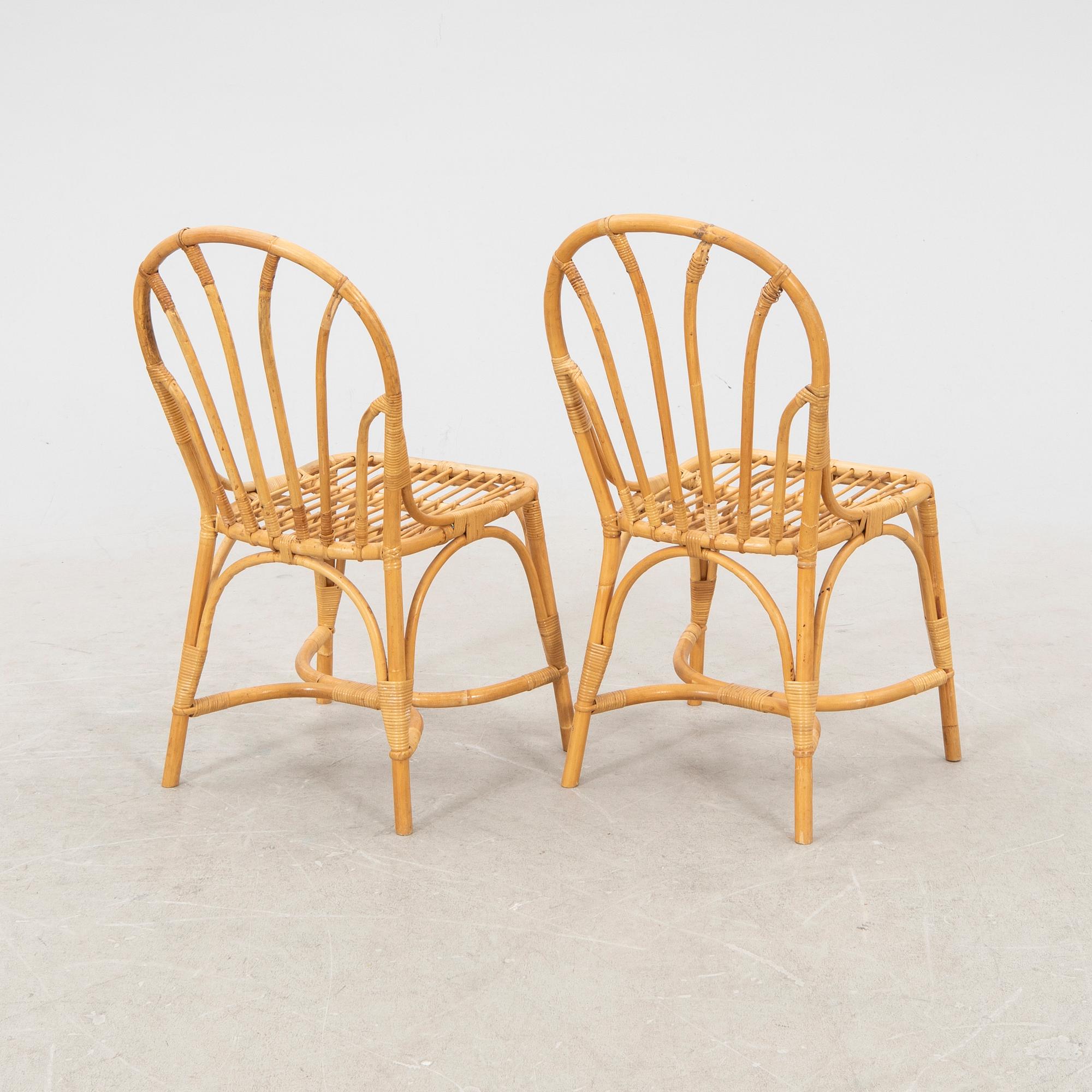 Josef Frank, a pair of bamboo and rattan garden chairs, model no 1164 by Svenskt Tenn, Sweden, designed in 1947.