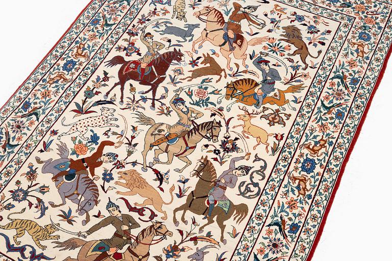Matta, semiantik Isfahan, centrala Persien, signerad (Sadegh) Seirafian, ca 174 x 113 cm.