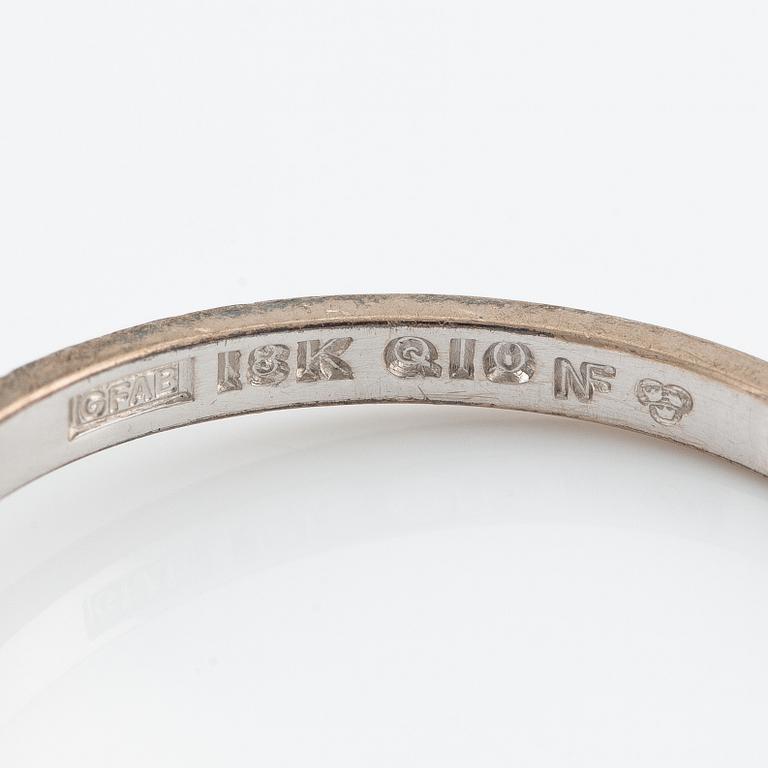 Ring, 18K white gold with a brilliant-cut diamond 0.30 ct according to the engraving.