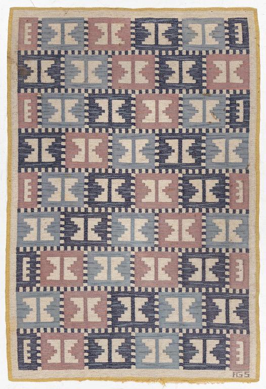 Anna-Greta Sjöqvist, carpet, flat weave, signed AGS, 215 x 146 cm.