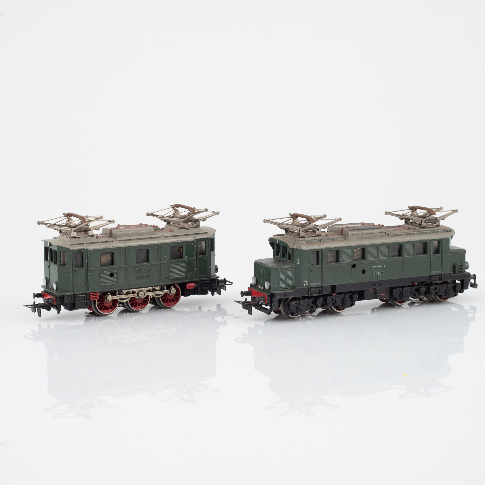 Märklin, ellok 2 st, modell RSM 800 och SE 800, spår H0, 1950-tal.