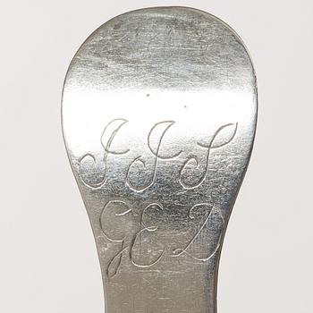 Nine Swedish silver spoons, early 19th century.