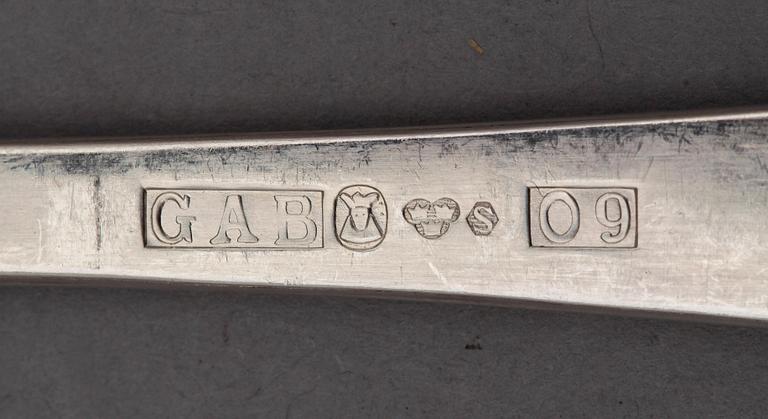 BESTICKUPPSÄTTNING, 48 delar, silver, bla "Rosenholm", GAB, Stockholm, 1900-talets andra hälft. Totalvikt ca 1800 gram.