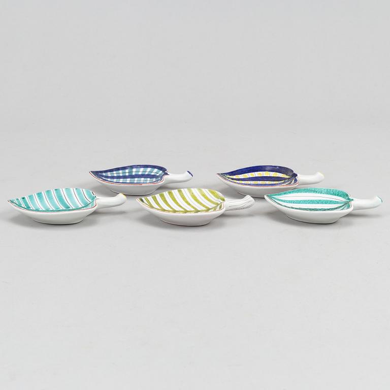 Stig Lindberg, five earthenware dishes, Gustavsberg studio.