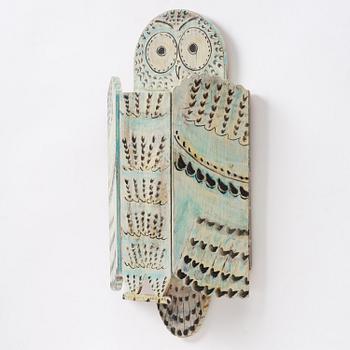 Gérard Rigot, a painted and carved oak wall cabinet, exectued in his studio, France, second half of the 20th century.