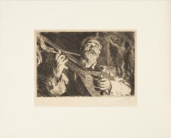 Anders Zorn, etching, 1918, signed in pencil.