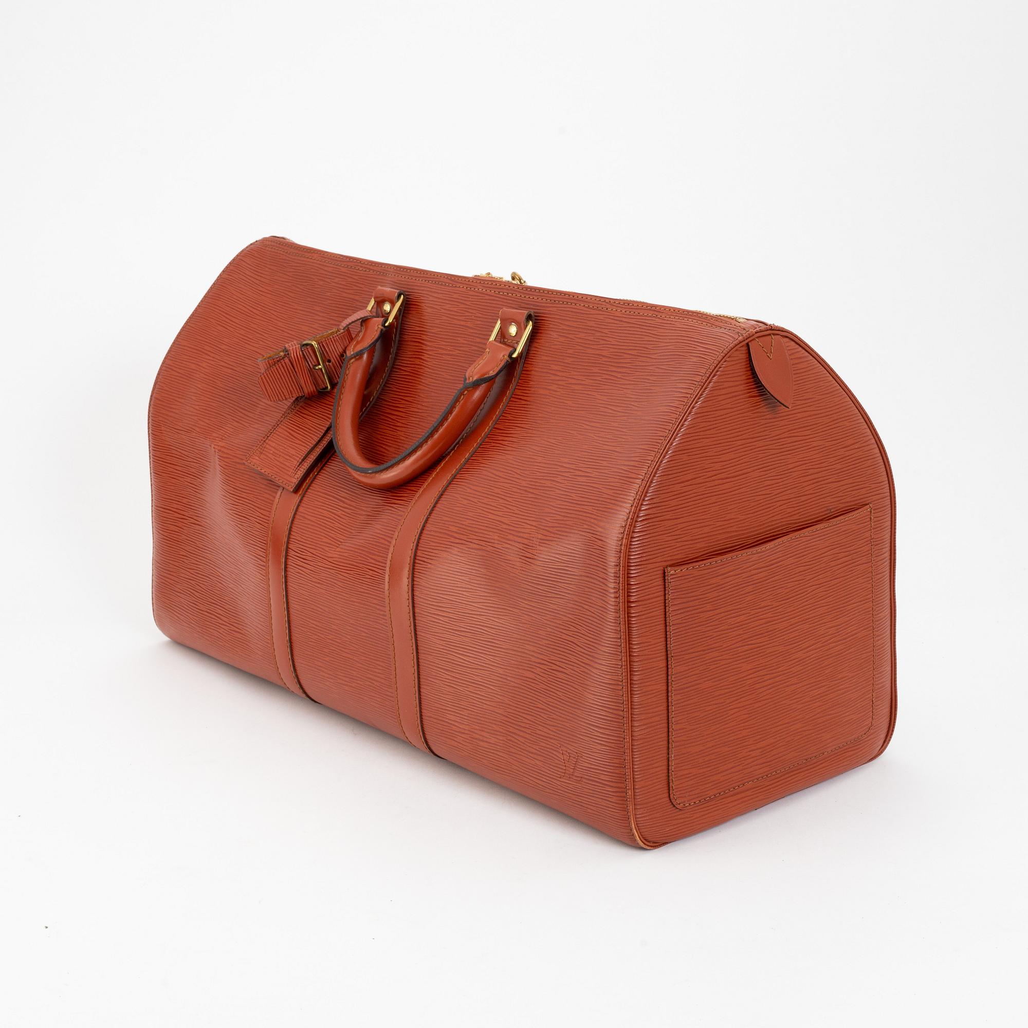 Louis Vuitton, a brown Epi weekendbag, 1989.