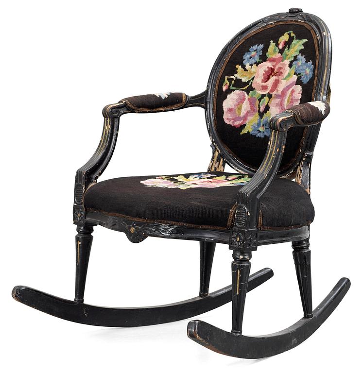 A Gustavian armchair/rocking chair by J. E. Höglander.