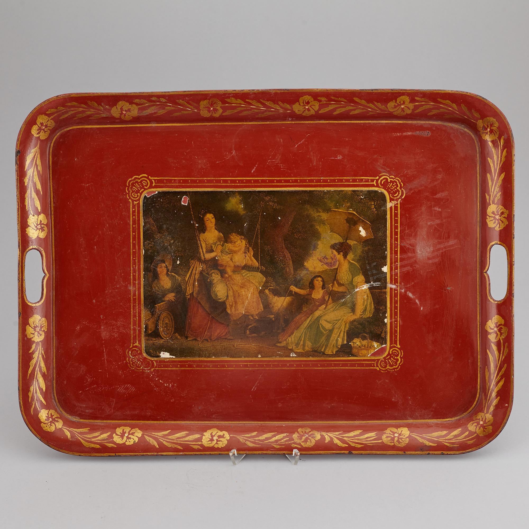 A 19th century metal tray.