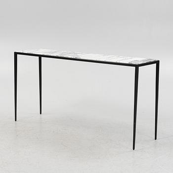A steel and marble side table, Newport.