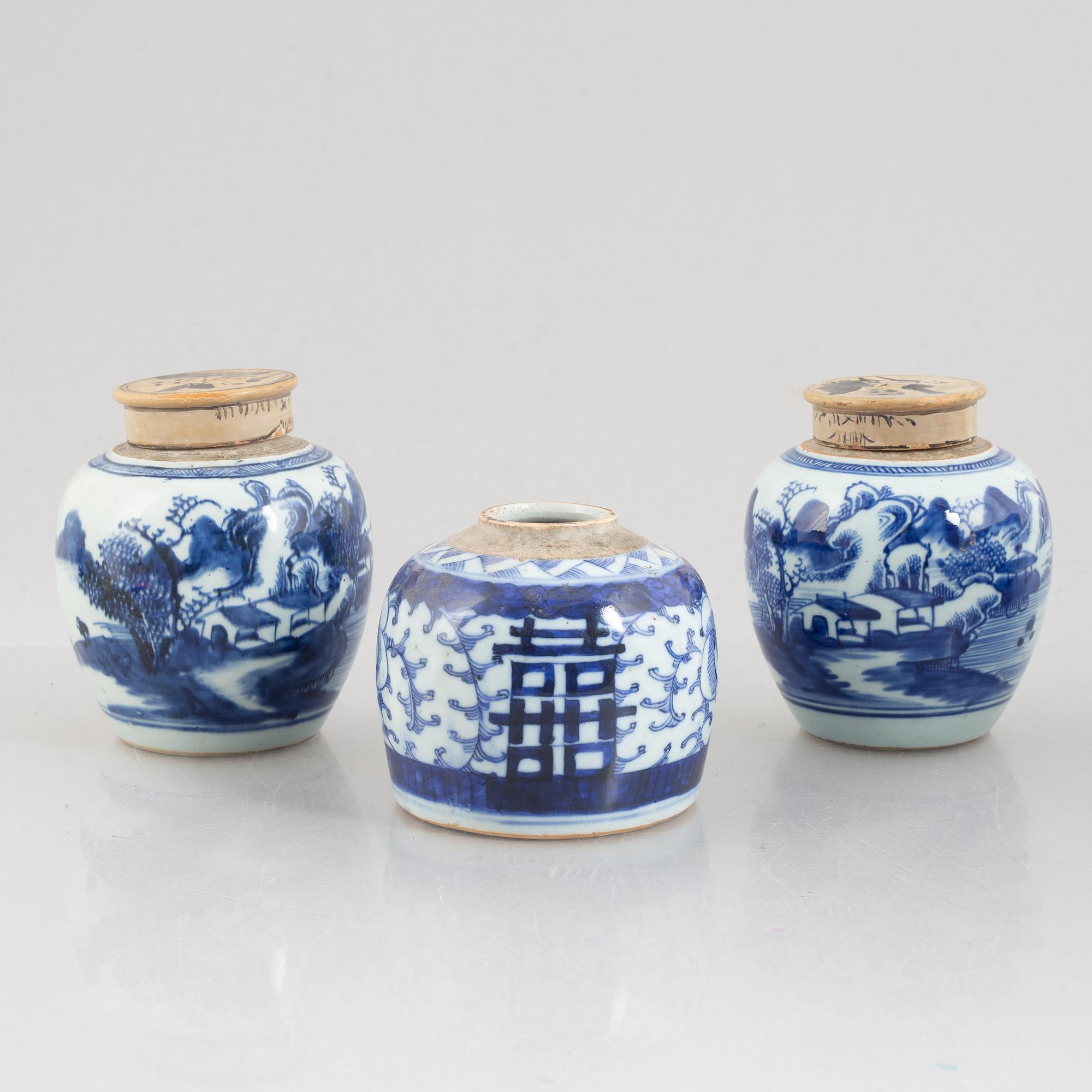 Parti porslin, 6 delar, Kina, 1800-tal/sen Qing.