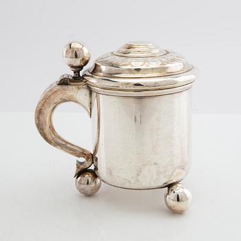 Dryckeskanna Barock-stil silver K Andersson Stockholm 1904.