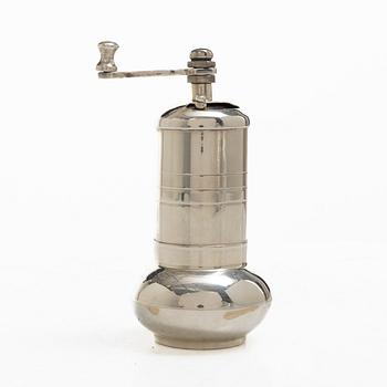 Pepper mill, silver, 20th century.