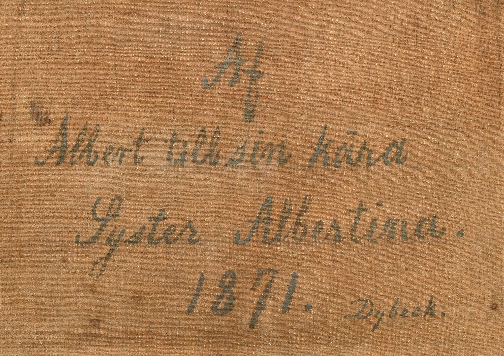 OKÄND KONSTNÄR, olja på duk, monogramsignerad A.B.W. o daterad 1871.