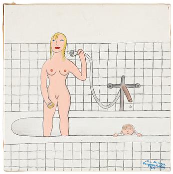 44. Marie-Louise Ekman, In the bathroom.