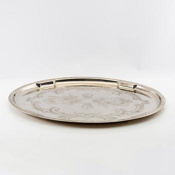 Trays 4 pcs of silver-plated metal, first half of the 20th century.