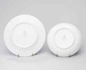SIGVARD BERNADOTTE, 43 piece, porcelain tableware, "Christineholm"/"Marianne Royal Blue" Millenium 2000.