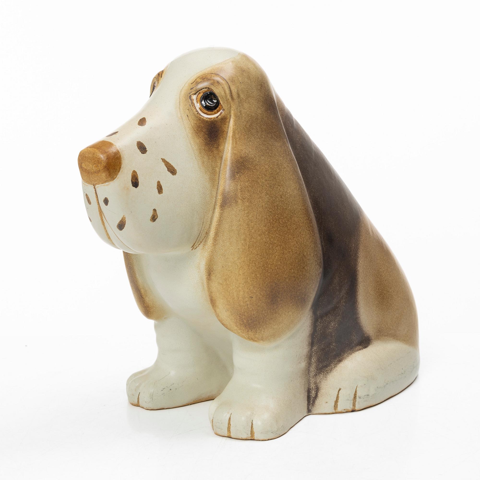 Lisa Larson, a 'Basset Maxi' ceramic sculpture, K-Studion Gustavsberg, Sweden.