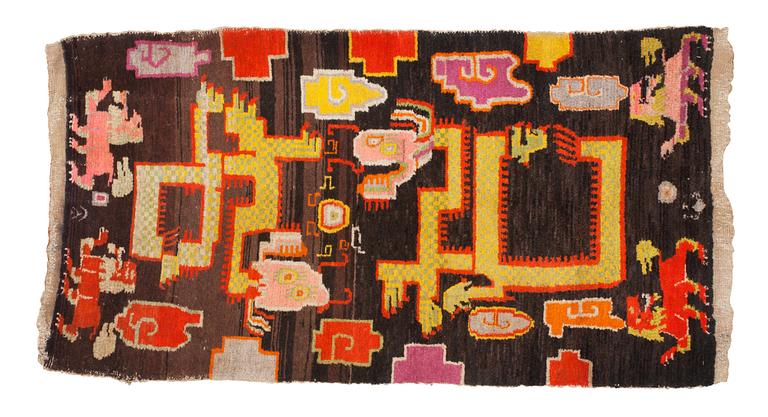 SEMI-ANTIQUE TIBETAN FIGURAL. 162 x 88 cm.