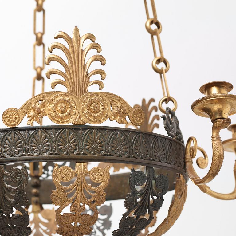 A Russian Empire 1820/30's six-light hanging lamp.