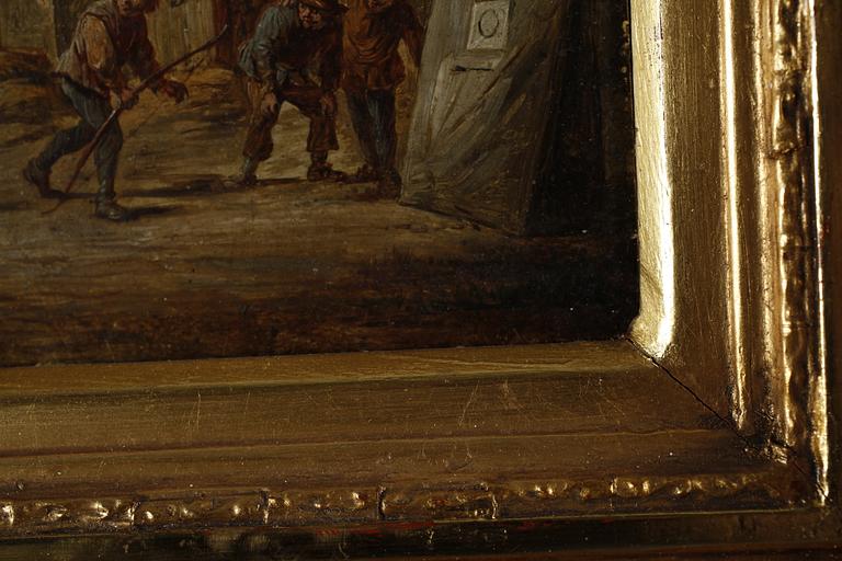 JAN HAVICKSZ STEEN, hans efterföljare, 1 par, oljor på pannå, bär signatur, sent 1600-tal.