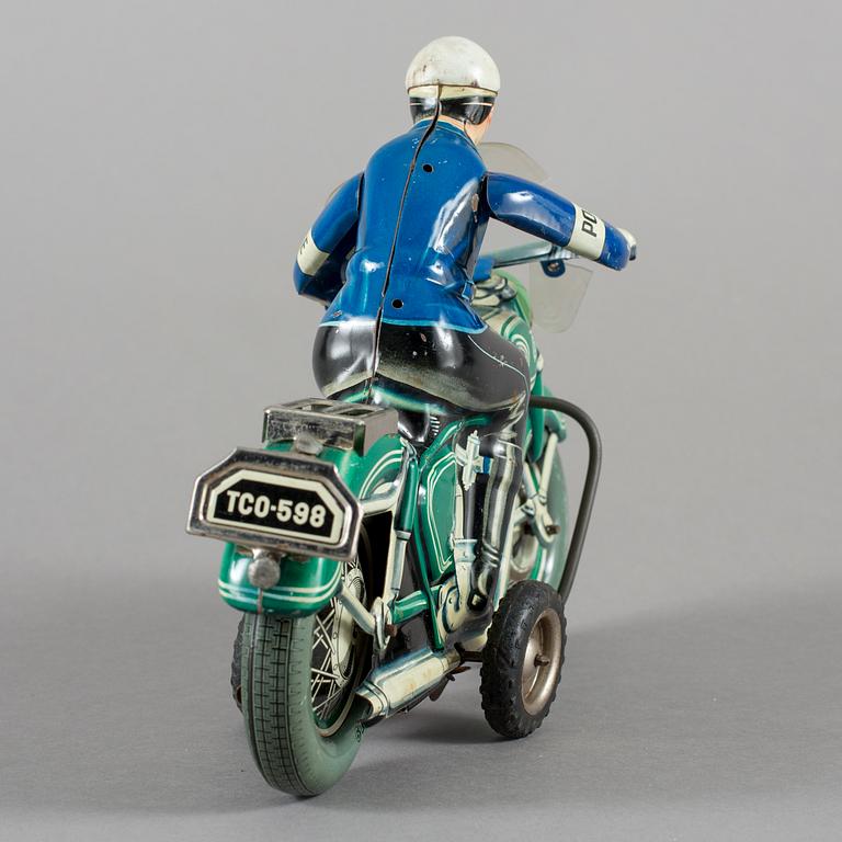 LEKSAKSMOTORCYKEL, litograferad plåt, Dunlop, Tyskland, 1900-talets mitt.