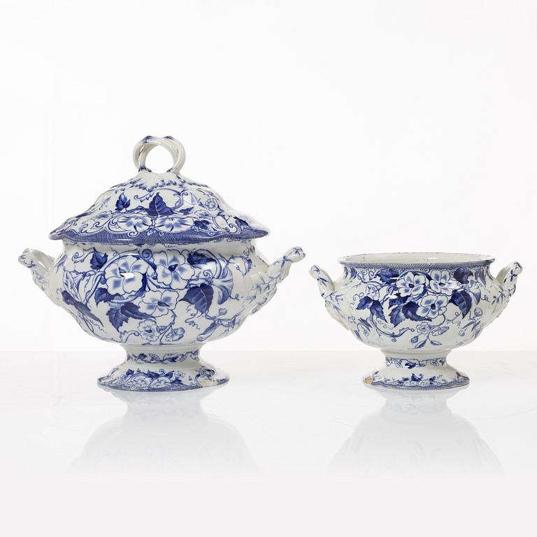 A 42 piece earthenware dinner service, 'Flora', Creil Montereau, France, late 19th Century.