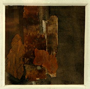 ELLI HEMBERG, blandteknik/collage, monogramsign.