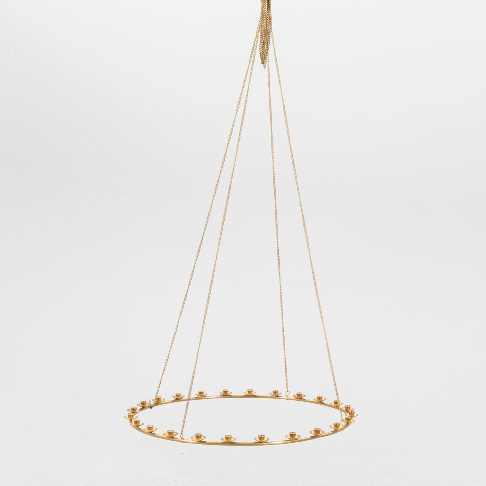 Mid-20th century brass chandelier.