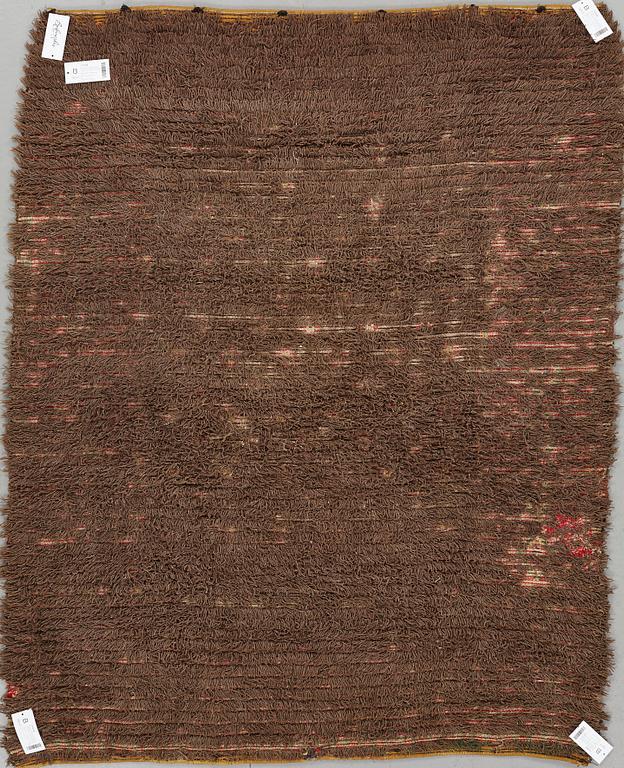 RYIJY, A DOUBLE-PILED RYA BED COVER, Finland, probably Åland, ca 174-176,5 x 135-138 cm, signed and dated H:C:D 1848.