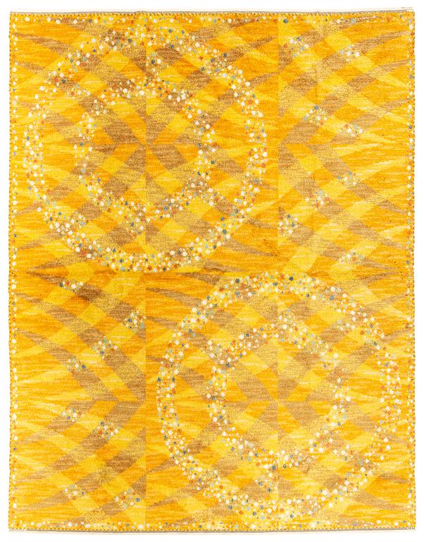 Barbro Nilsson, A carpet, "Magdalena, gul", knotted pile, ca 389-391,5 x 303-305 cm, signed AB MMF BN.